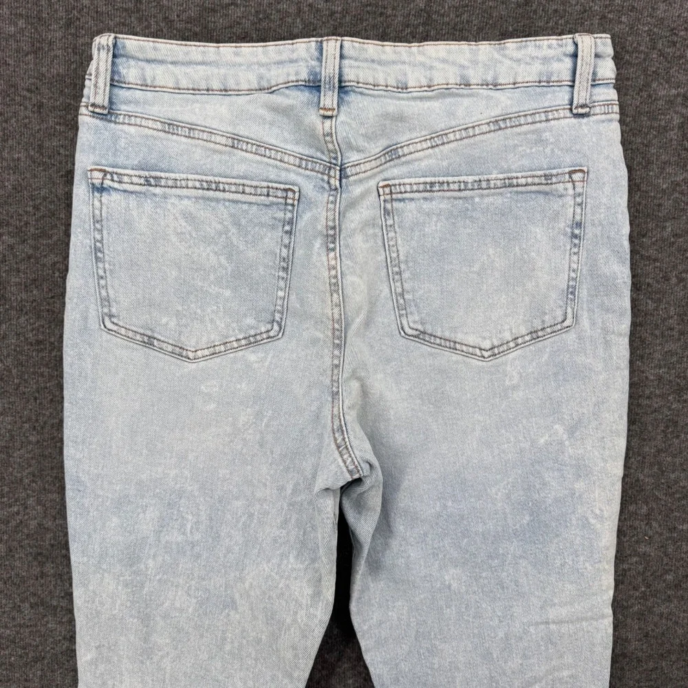 No Boundaries Womens 13 Light Wash Distressed Ripped Knee High Rise Skinny Jeans